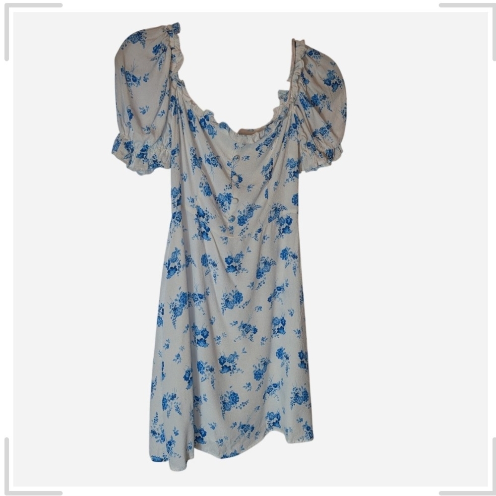 Pre-owned Zara Blue Floral Mini Dress